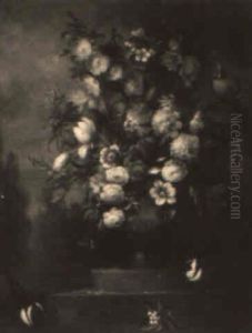 Still Life With Urn Of Flowers And Birds by Jan van Os