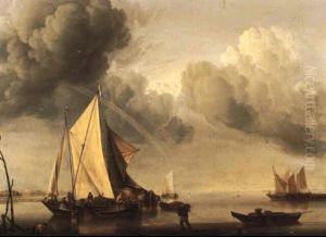 Shipping On An Estuary by Jan van Os