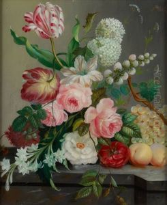Jetee De Roses Sur Entablement by Maria Magrita van Os