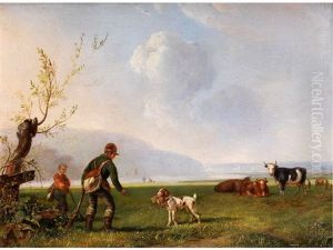 Jager Mit Jagdhund Und Beute