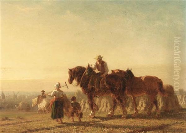 A Family Returning From The Harvest - view 1
