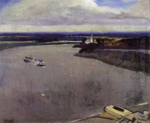 Gezicht Op Sint-amands En De Schelde by Tony Van Os