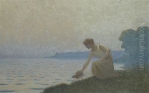 Jeune Fille A La Riviere Le Matin