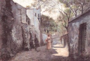 La Rue Saint Vincent A Montmartre by Alphonse Osbert