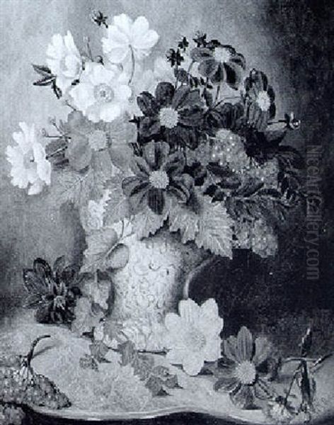 Dahlien Und Rote Johannisbeeren In Vase - view 1