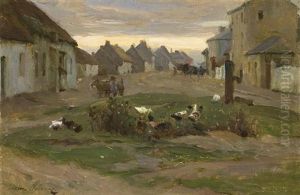 The Village Street, Rush & Lusk, County Dublin by Walter Frederick Osborne