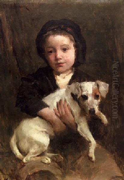 Boy With A Pet Dog - view 1