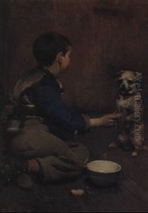 A Boy With His Dog A Boy With His Dog