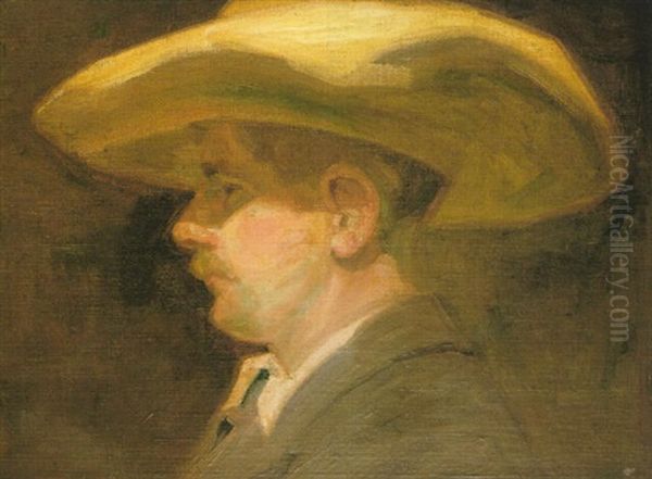 A Man With A Straw Hat - view 1
