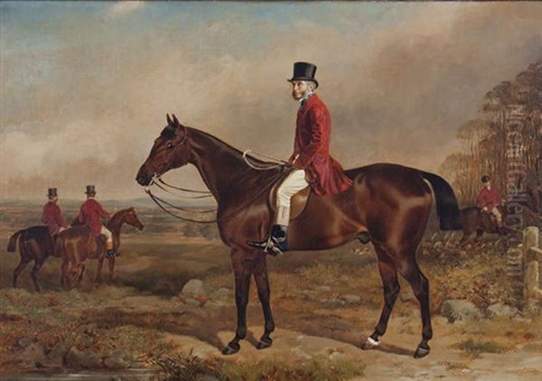A Portrait Of John Gregson, On A Hunter With The Braham Moor Hunt In A Landscape - view 1