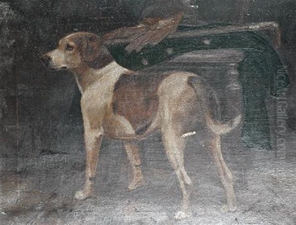 A Foxhound In An Interior - view 1