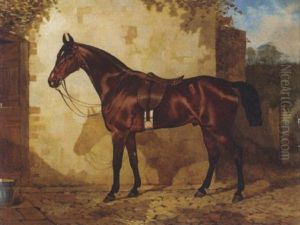 A Bay Hunter In A Stable Yard by William Osborne