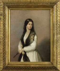 Portrait Of Miss Stebbins Of New York by Samuel Stillman Osgood