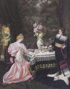 Junge Dame Mit Kavalier by Josefine Osnaghi