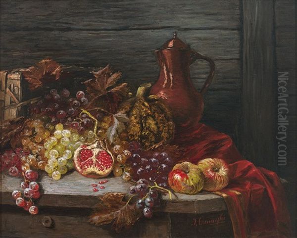 Stilleben Mit Trauben, Apfeln Und Granatapfel - view 1