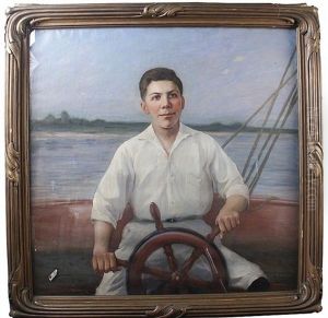 Portrait Of A Young Eric H.l. Sexton At The Helm Portrait Of A Young Eric H.l. Sexton At The Helm