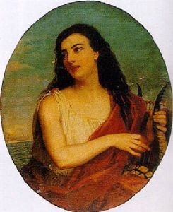 Portrait Of An Italian Beauty Playing A Lyre