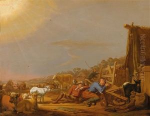 Die Verkundigung An Die Hirten by Jan van Ossenbeeck