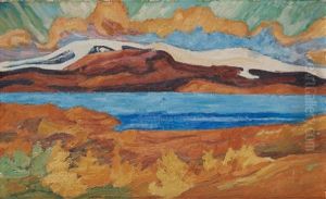 Torne Trask Om Hosten (autumn Scene From Lake Tornetrask/duortnosjavri, Lapland, Sweden) by Helmer Osslund
