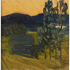 Solnedgang, Akkajaure, Stora Sjofallet by Helmer Osslund