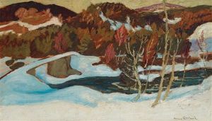 En Vardag Vid Faxalven (a Spring Day By The Fax River, Landscape From The North Of Sweden) by Helmer Osslund