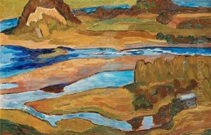 Strandbankar Vid Angermanalven (riverbanks By The Angerman River) by Helmer Osslund