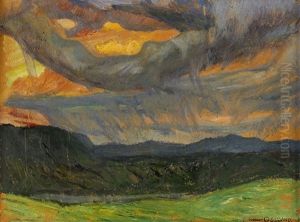Landskap Med Ovader by Helmer Osslund