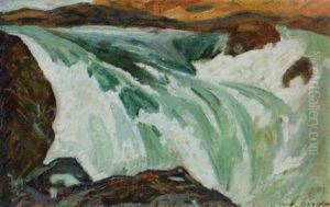 Hermelins Fall, Stora Sjofallet by Helmer Osslund