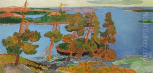 Solbelysta Tallar, Nordingra by Helmer Osslund