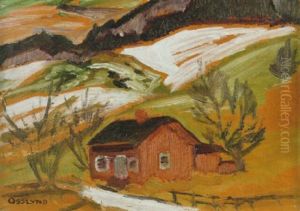 Norrlandskt Landskap Med Stuga