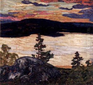Solnedgang I Angermanlands Skargard by Helmer Osslund