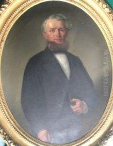 Portrait Of A Bearded Gentleman Wearing A Black Tailcoat by Louis Ammy Blanc