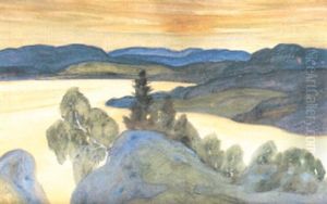 Kvall Vid Angermanalven by Helmer Osslund