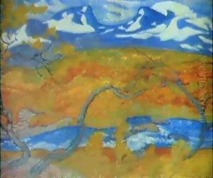 Lapporten Vid Abiskojokk by Helmer Osslund