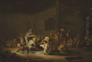 An Interior Of A Village Classroom by Adriaen Jansz van Ostade