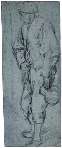 Standing Man Holding A Flagon - view 1