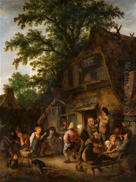 Peasant Dance By A Tavern - view 1
