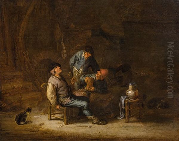 Three Peasants With Dog And Cat - view 1