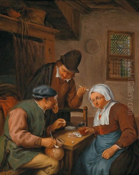Peasants Playing Cards - view 1