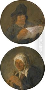 A Male Peasant Head; A Female Peasant Head