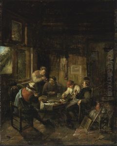 Interior Scene In An Inn by Adriaen Jansz van Ostade