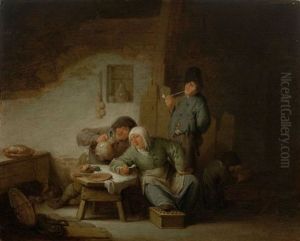 Buveurs Et Fumeurs Dans Un Interieur by Adriaen Jansz van Ostade