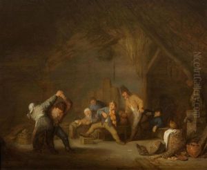 Merry Gathering At An Inn by Adriaen Jansz van Ostade