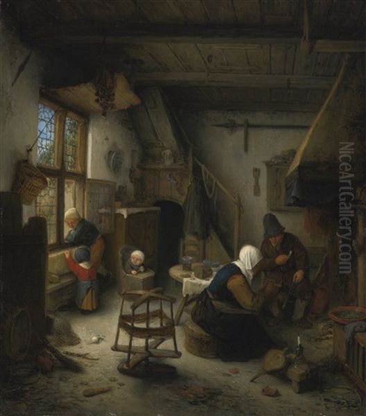 A Peasant Family In A Cottage After A Meal - view 1