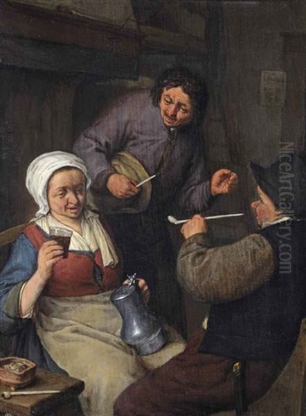 Peasants Drinking And Smoking In An Inn - view 1