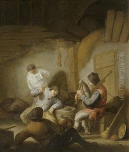 Musizierende Bauersleute In Einer Scheune by Adriaen Jansz van Ostade