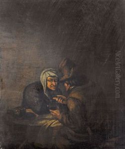 Wirtshausszene Mit Bauernpaar by Adriaen Jansz van Ostade