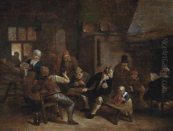 Peasants In An Interior Drinking - view 1