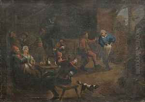 Bauerntanz Im Wirtshaus. Lustiges Treiben Im Wirtshaus (pair) by Adriaen Jansz van Ostade
