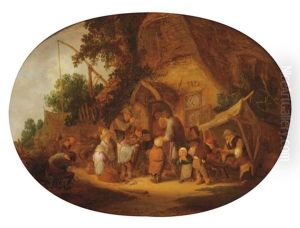 Peasants Making Music At A Village Feast by Adriaen Jansz van Ostade